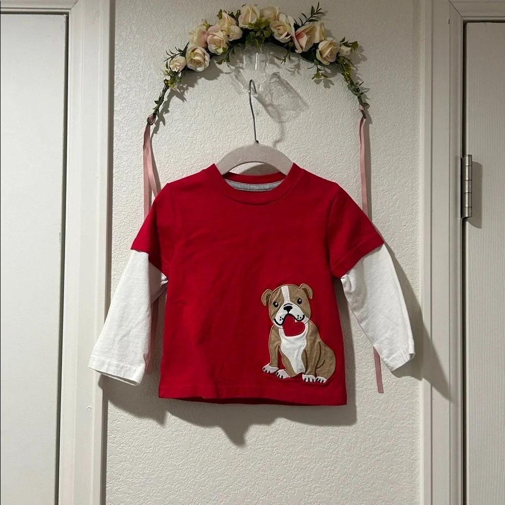 Gymboree Boys Embroidered Dog Layered Top - Valentine Cutie